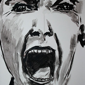 Drawing titled "Screaming 1" by Eddy Legrand, Original Artwork, Acrylic
