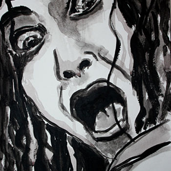 Dessin intitulée "Screaming 2" par Eddy Legrand, Œuvre d'art originale, Acrylique