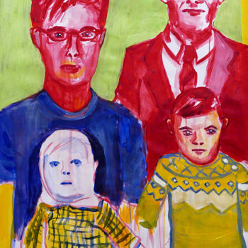 Dessin intitulée "AMERICAN FAMILY" par Eddy Legrand, Œuvre d'art originale, Acrylique