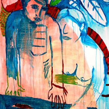 Рисунок под названием "Adam & Eve 8" - Eddy Legrand, Подлинное произведение искусства, Акрил