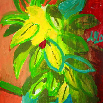 Painting titled "Flowers 4" by Eddy Legrand, Original Artwork, Acrylic