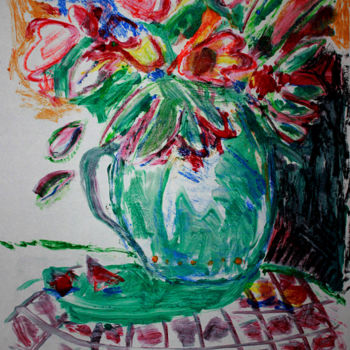 Printmaking titled "Bouquet" by Eddy Legrand, Original Artwork, Monotype