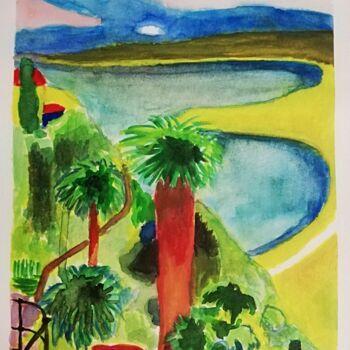 Pintura intitulada "Souvenir de Nice 2" por Eddy Legrand, Obras de arte originais, Aquarela