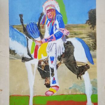 Painting titled "Horse" by Eddy Legrand, Original Artwork, Acrylic