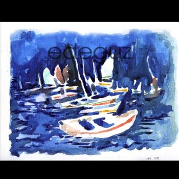 Malerei mit dem Titel "boats62" von Edeguz, Original-Kunstwerk