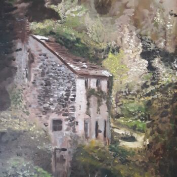 Картина под названием "Abandoned Mill" - Edeleweiss Cobblestone, Подлинное произведение искусства, Масло