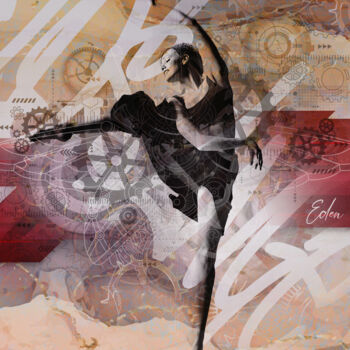 Digital Arts titled "Elégance" by Eden, Original Artwork, 2D Digital Work Mounted on Aluminium