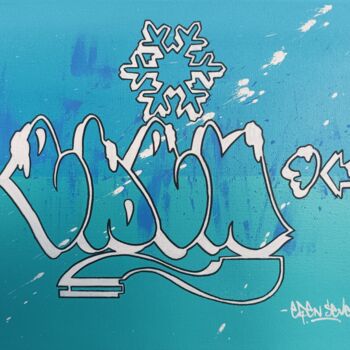 Painting titled "Winter23" by Edenseven Graffiti Street Art, Original Artwork, Spray paint Mounted on Wood Stretcher frame