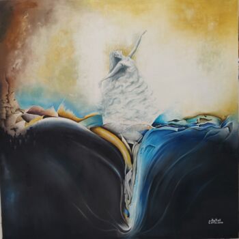 Peinture intitulée "balet sur nuage" par Edfouf, Œuvre d'art originale, Huile