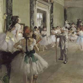 Schilderij getiteld "La classe de danse" door Edgar Degas, Origineel Kunstwerk, Olie
