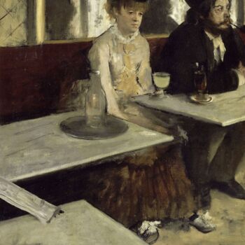 Pintura intitulada "L’Absinthe" por Edgar Degas, Obras de arte originais, Óleo