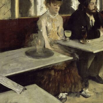 Schilderij getiteld "L’Absinthe" door Edgar Degas, Origineel Kunstwerk, Olie