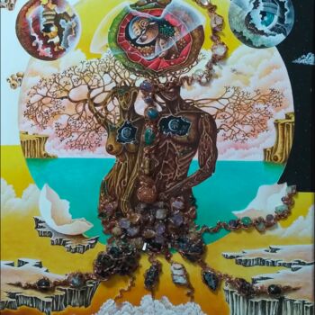 Painting titled "Tree of Life (Trium)" by Edgar Guillermo Soteras Figueroa, Original Artwork, Acrylic Mounted on Wood Stretc…