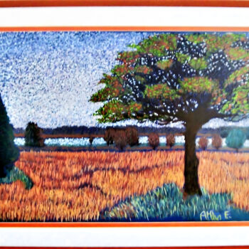 Painting titled "Aprés-midi d'Automne" by Edgard Atlan, Original Artwork, Pastel Mounted on Cardboard