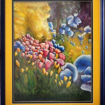 Peinture intitulée "Bouquet final" par Edgard Atlan, Œuvre d'art originale, Pastel