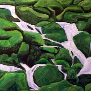 Painting titled "Green Life" by Edgard Loepert, Original Artwork, Oil