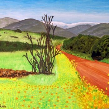 "Hills of Golan" başlıklı Tablo Edgard Loepert tarafından, Orijinal sanat, Petrol