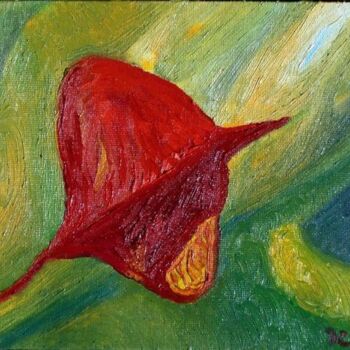Pintura intitulada "Red Fish" por Edgard Loepert, Obras de arte originais, Óleo
