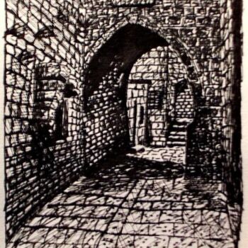 Drawing titled "JERUSALEM" by Edgard Loepert, Original Artwork, Architecture
