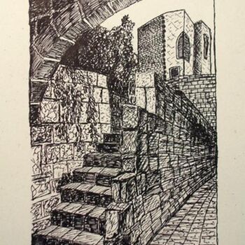 Drawing titled "JAFFA 1 (YAFO)" by Edgard Loepert, Original Artwork, Architecture