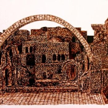 Drawing titled "JERUSALEM 3" by Edgard Loepert, Original Artwork, Architecture