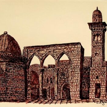 Drawing titled "JERUSALEM 4" by Edgard Loepert, Original Artwork, Architecture