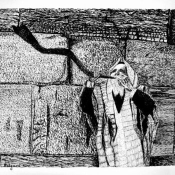 Dibujo titulada "O TOQUE DO SHOFAR" por Edgard Loepert, Obra de arte original, Otro