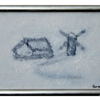 Peinture intitulée "Snowstorm (Пурга)" par Edgar Navasardyan, Œuvre d'art originale, Huile