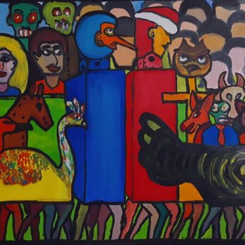 Pittura intitolato "Carnaval" da Edinaldo Gonçalves Coelho, Opera d'arte originale, Olio
