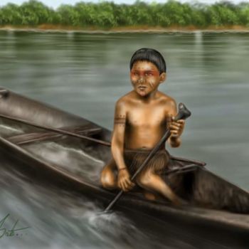 Digital Arts titled "As margens do Xingu" by Edirayson Smith, Original Artwork, Digital Painting
