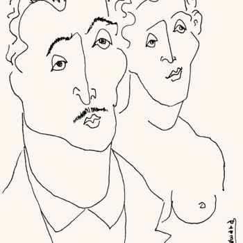 Drawing titled "Tony and Lucia Conti" by Edward M Ribak, Original Artwork, Digital Photography