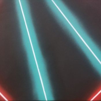 Peinture intitulée "Neon light" par Trä  Abstract Painting, Œuvre d'art originale, Bombe aérosol