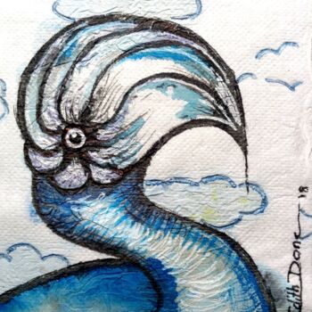 Disegno intitolato "Drôle d'oiseau" da Edith Bos Boyer (EDITH DONC), Opera d'arte originale, Inchiostro