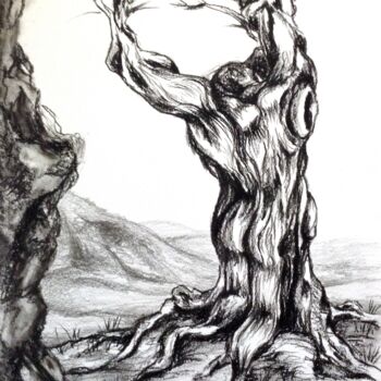 Рисунок под названием "Trognus Eroticus 4" - Edith Bos Boyer (EDITH DONC), Подлинное произведение искусства, Древесный уголь