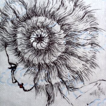 Drawing titled "Oursin" by Edith Bos Boyer (EDITH DONC), Original Artwork, Marker