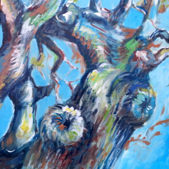Peinture intitulée "Vieux chêne, tu res…" par Edith Bos Boyer (EDITH DONC), Œuvre d'art originale, Huile Monté sur Châssis e…