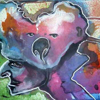 Dibujo titulada "Koala" por Edith Bos Boyer (EDITH DONC), Obra de arte original, Tinta