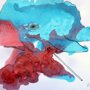 Рисунок под названием "Vive  Sea Shepherd!" - Edith Bos Boyer (EDITH DONC), Подлинное произведение искусства, Чернила