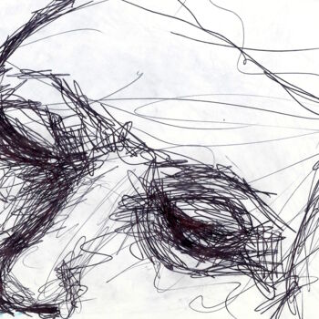 Drawing titled "Liseuse" by Edith Bos Boyer (EDITH DONC), Original Artwork, Ballpoint pen