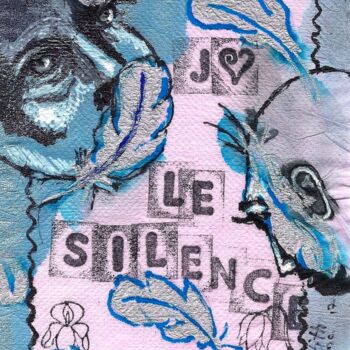 Drawing titled "J'aime le silence" by Edith Donc, Original Artwork, Ink