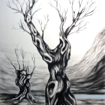 Рисунок под названием "Trognus Eroticus 5" - Edith Donc, Подлинное произведение искусства, Древесный уголь