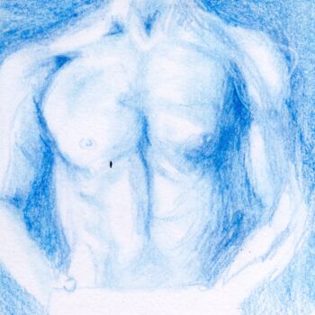Рисунок под названием "Torse 2" - Edith Donc, Подлинное произведение искусства, Карандаш