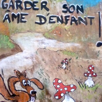 Peinture intitulée "Âme d'enfant" par Edith Donc, Œuvre d'art originale, Acrylique