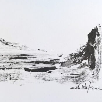 Отпечатки и Гравюры под названием "Bord de mer 1" - Edith Donc, Подлинное произведение искусства, Монотип