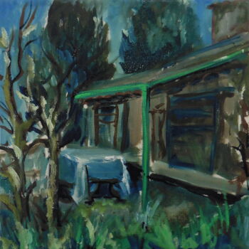 Картина под названием "Sous l'abri" - Edith Donc, Подлинное произведение искусства, Масло Установлен на Деревянная рама для…