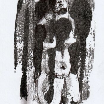 Gravures & estampes intitulée "Nue" par Edith Donc, Œuvre d'art originale, Monotype