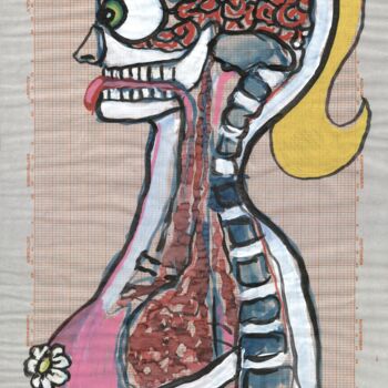 Σχέδιο με τίτλο "Girly" από Edith Donc, Αυθεντικά έργα τέχνης, Μελάνι