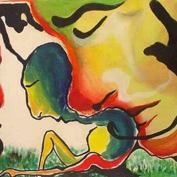 Pintura titulada "Je pense donc je su…" por Edith Donc, Obra de arte original