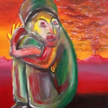 Painting titled "Paranoia" by Edith Donc, Original Artwork, Acrylic