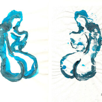 Zeichnungen mit dem Titel "J'aime beau cul" von Edith Donc, Original-Kunstwerk, Tinte
